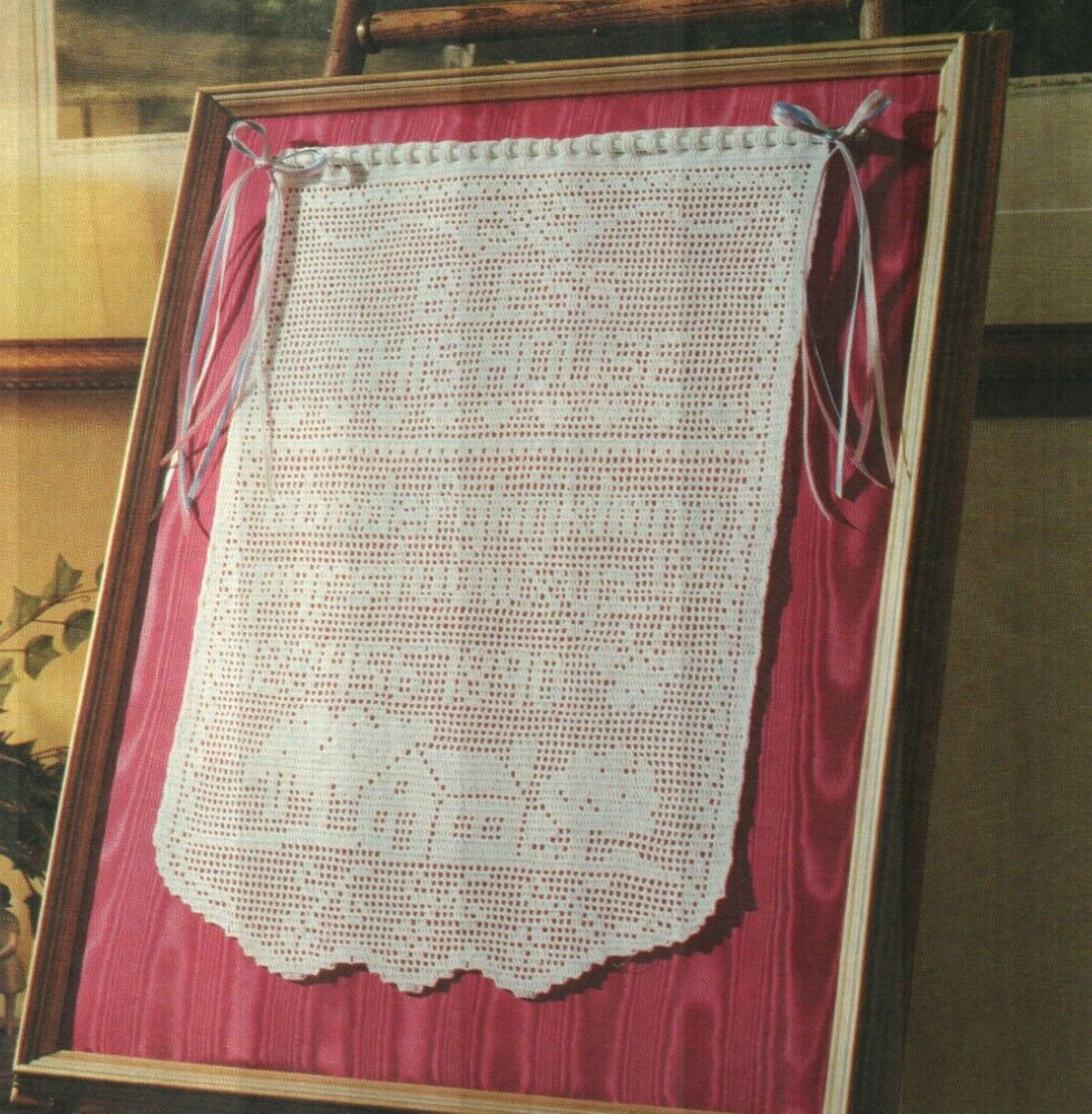 BLESS THIS HOUSE FILET SAMPLER HOME DECOR CROCHET PATTERN INSTRUCTIONS