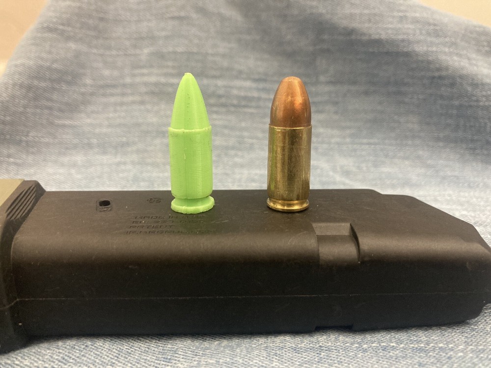9mm Snap Cap Dummy Rounds, Neon Green