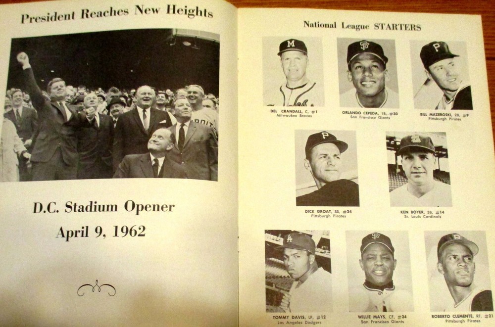 1962 Baseball All Star Game Program Washington D. C. Stadium Partially Scored