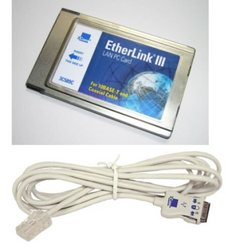 3Com EtherLink PCMCIA Ethernet LAN PC Card 3C589C + 6' Dongle Cable