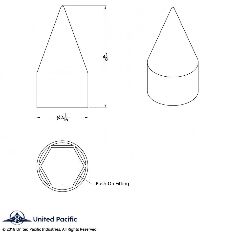Spike Push On Chrome Lug Nut Cover - 20 PACK