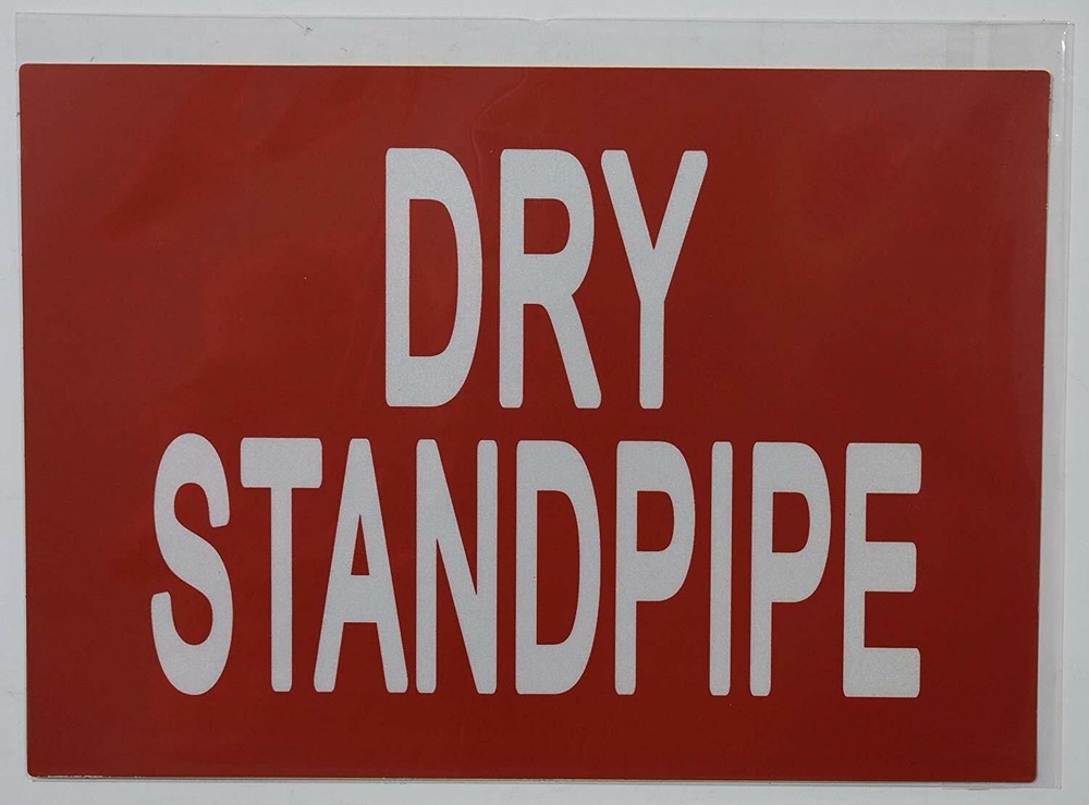 Dry Standpipe Sticker (Reflective,1 Unit, RED Background, 7X10 inch)-REF24-1027