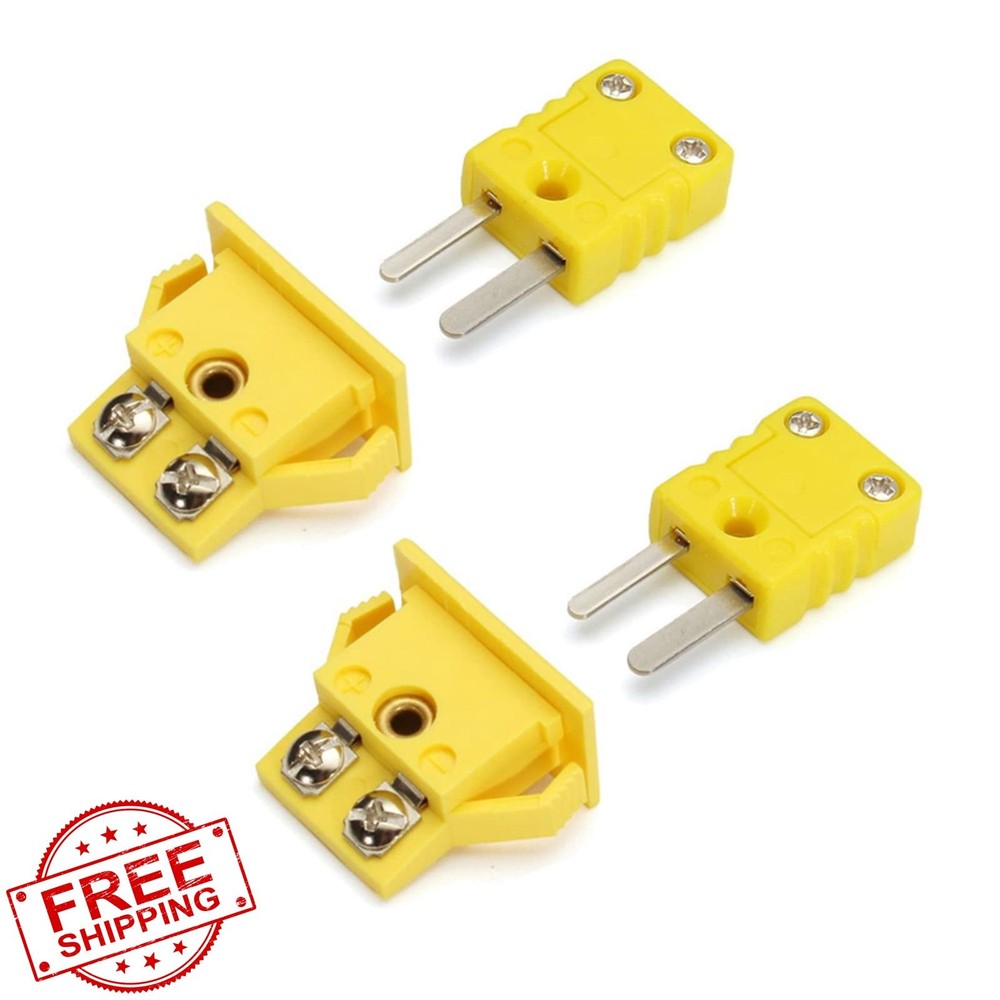 SeaISee K-Type Thermocouple Socket Plug, 2 Set Panel Mount Miniature Connector