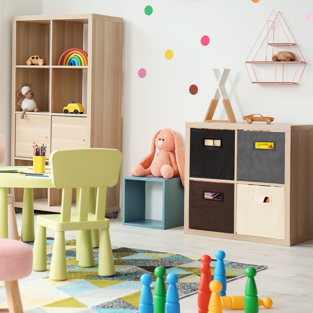 Superio Fabric Organizing Bin, 11" Cream Fabric Cube 6-Pack