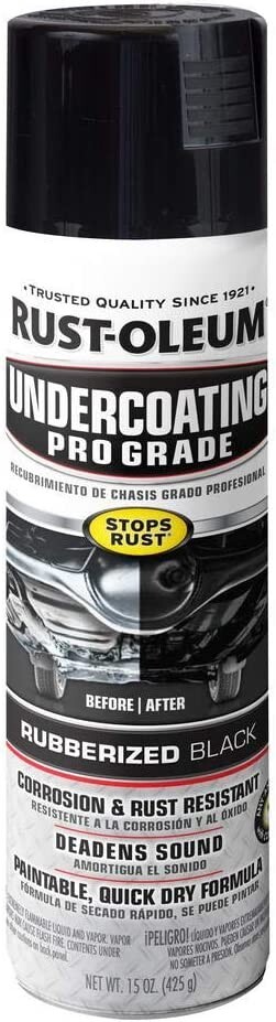 Rust-Oleum 248656 Professional Grade Rubberized Undercoating Spray, 15 oz, Black
