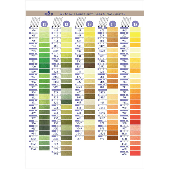 DMC COLORCRD Needlework Threads 12-Page Printed Color Card