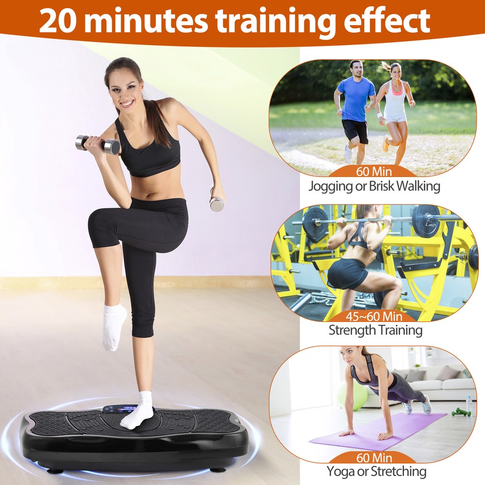 Vibration Plate Exercise Machine with Remote Control Whole Body Workout Black