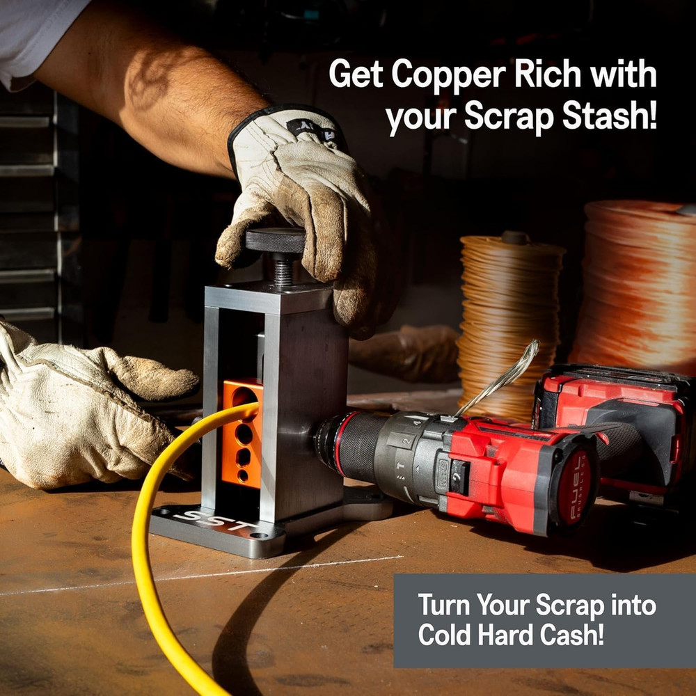 SST - Wire Stripping Machine - Drill-Powered Scrap Wire Stripper - Adjustable Wi
