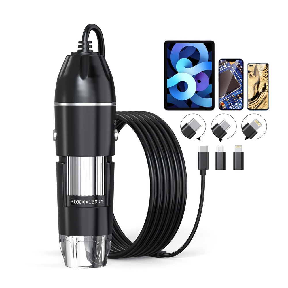 USB Digital Microscope, 50x1600x Magnification Handheld, 1920P HD 8 LED Light...