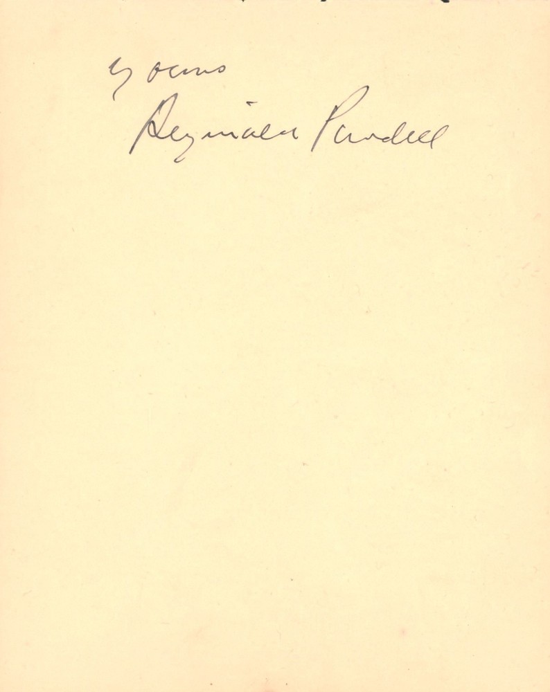 Vintage Reginald Purdell Autograph