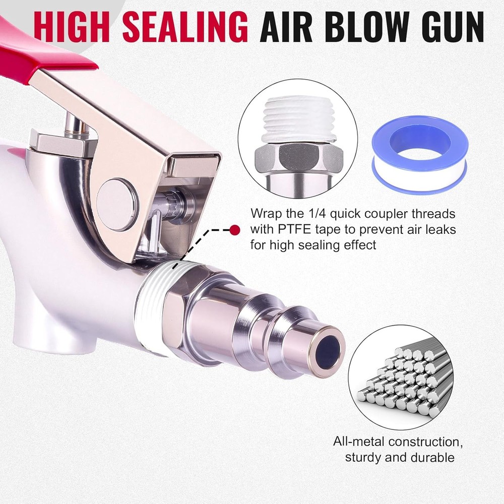 Air Blow Gun Kit Pneumatic Dust Cleaning Compressor Tool