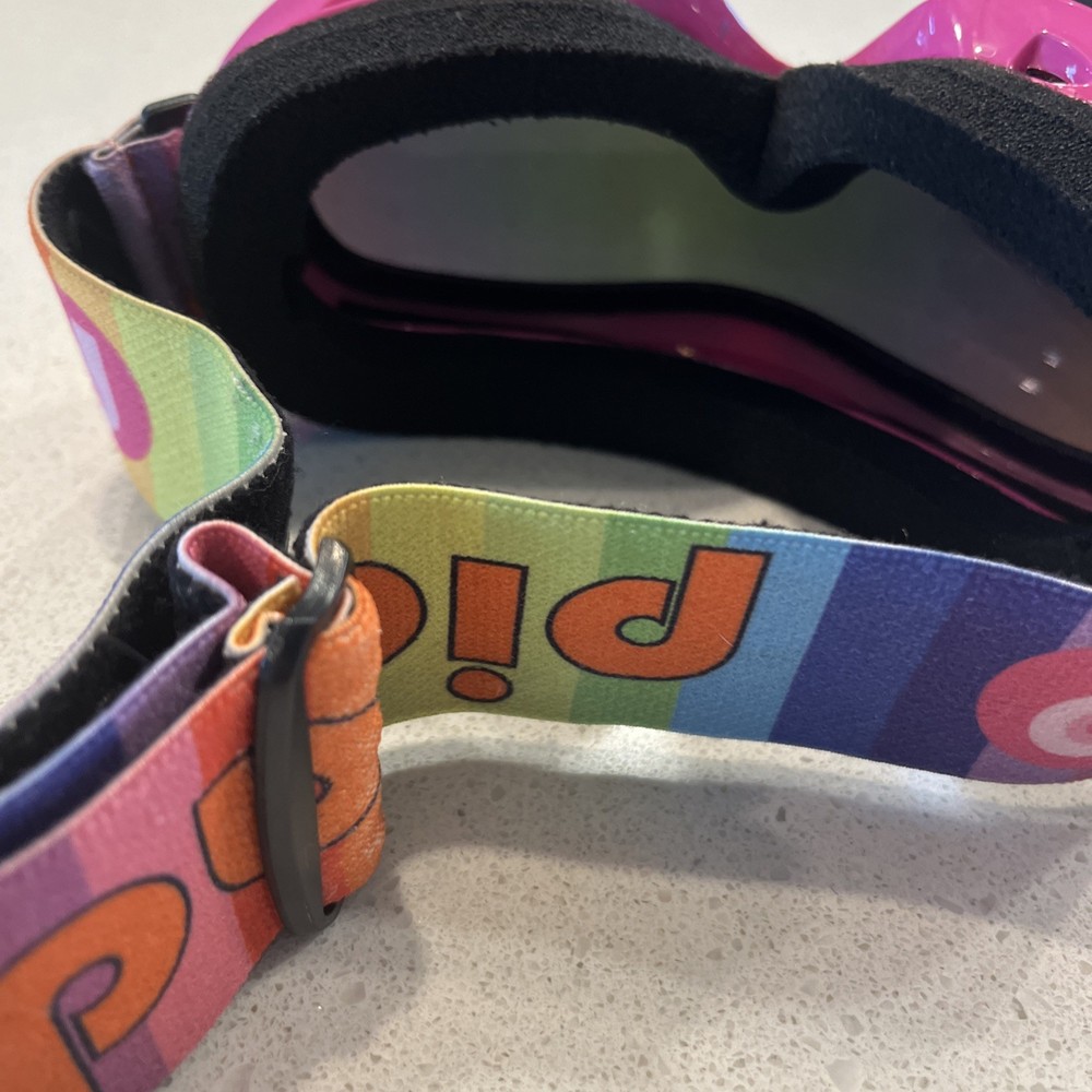Picador Ski Goggles Pink With Rainbow Strap