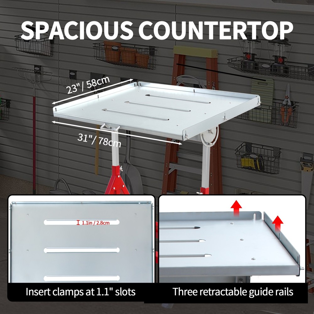 31''x23'' Welding Bench Table 400Lbs Load Capacity Adjustable Workbench Table