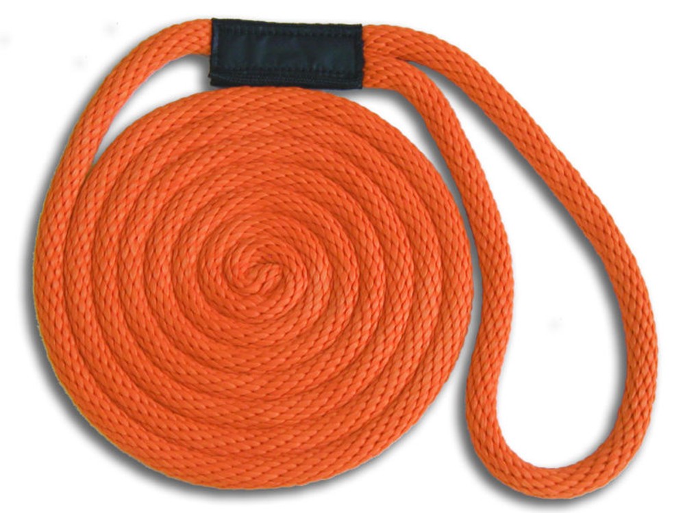 5/8" x 10' Solid Braid Dock Lines - Orange - Made in USA