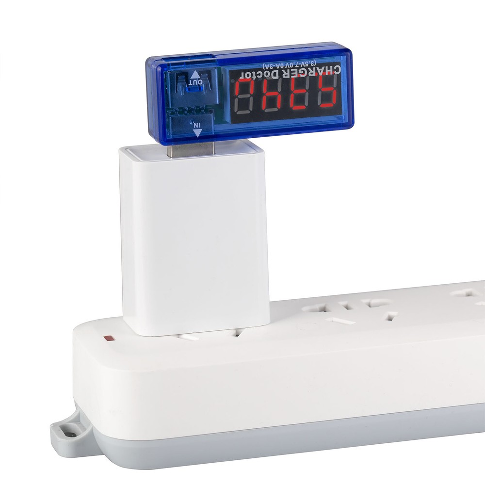 USB Voltmeter DC 3V to 7.5V Battery Power Reader Angled Voltage Amperage Meter