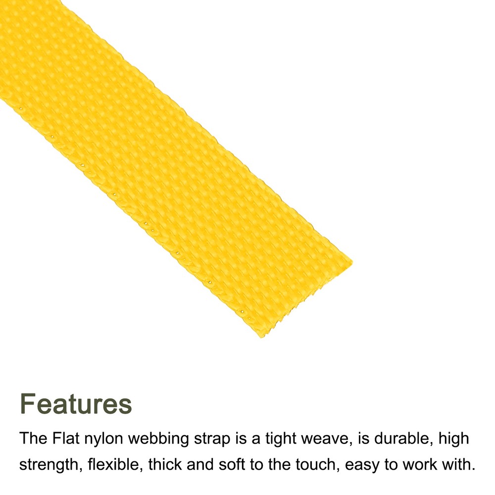 Flat Nylon Webbing Strap 3/8 Inch 10 Yards Corn Yellow for Backpack