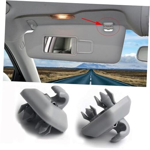 2PCS Audi Inner Sun Visor Clips, Upgraded Car Interior Sunscreen Holder gray