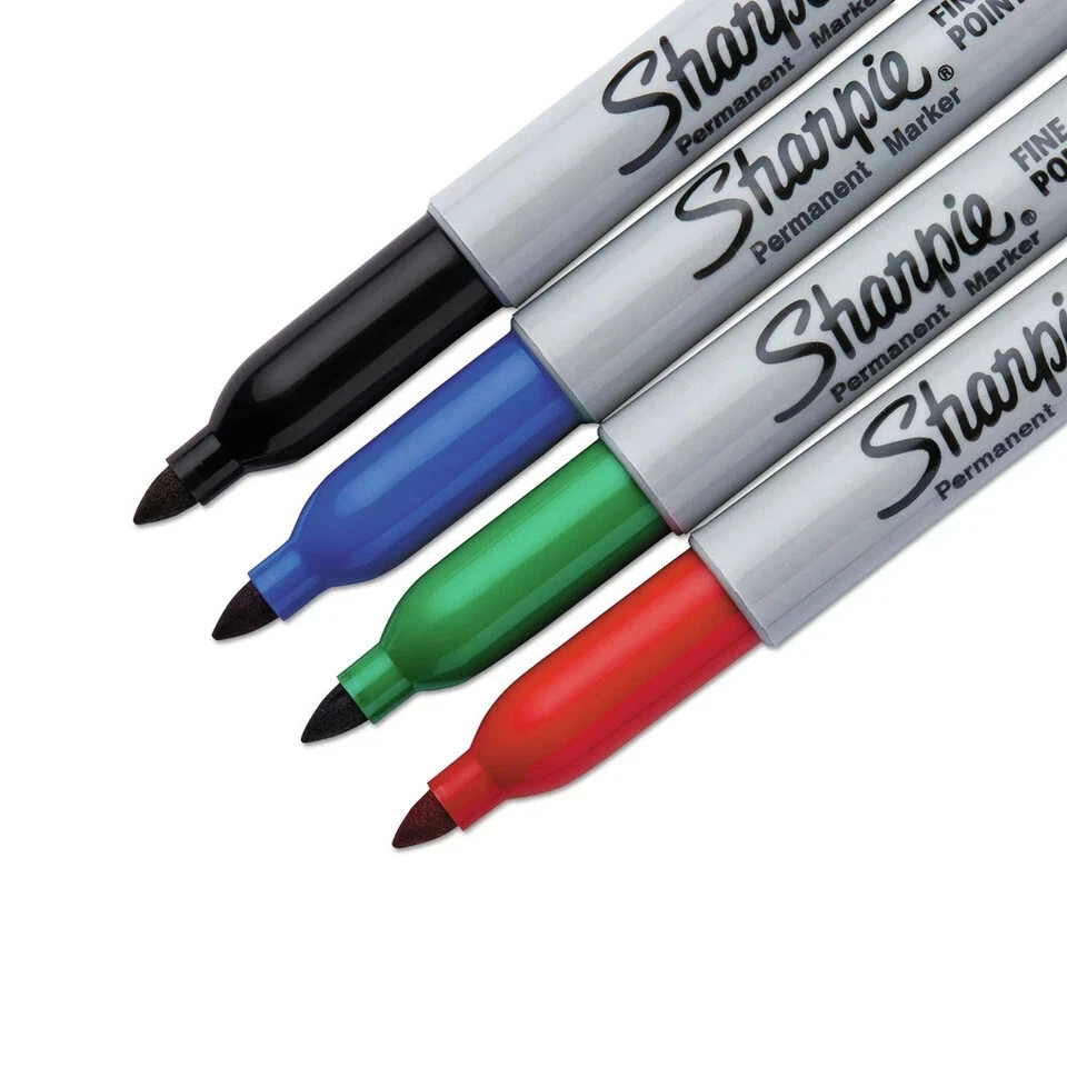 2 Pack Sharpie Permanent Markers Fine Point Assorted Colors - 4 per pack