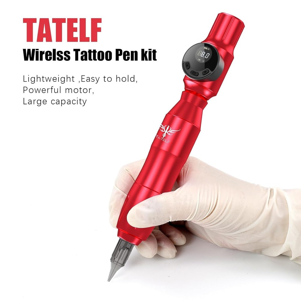 Wireless Tattoo Kit for Beginners, Complete Rotary Pen Machine Set with 2000m...