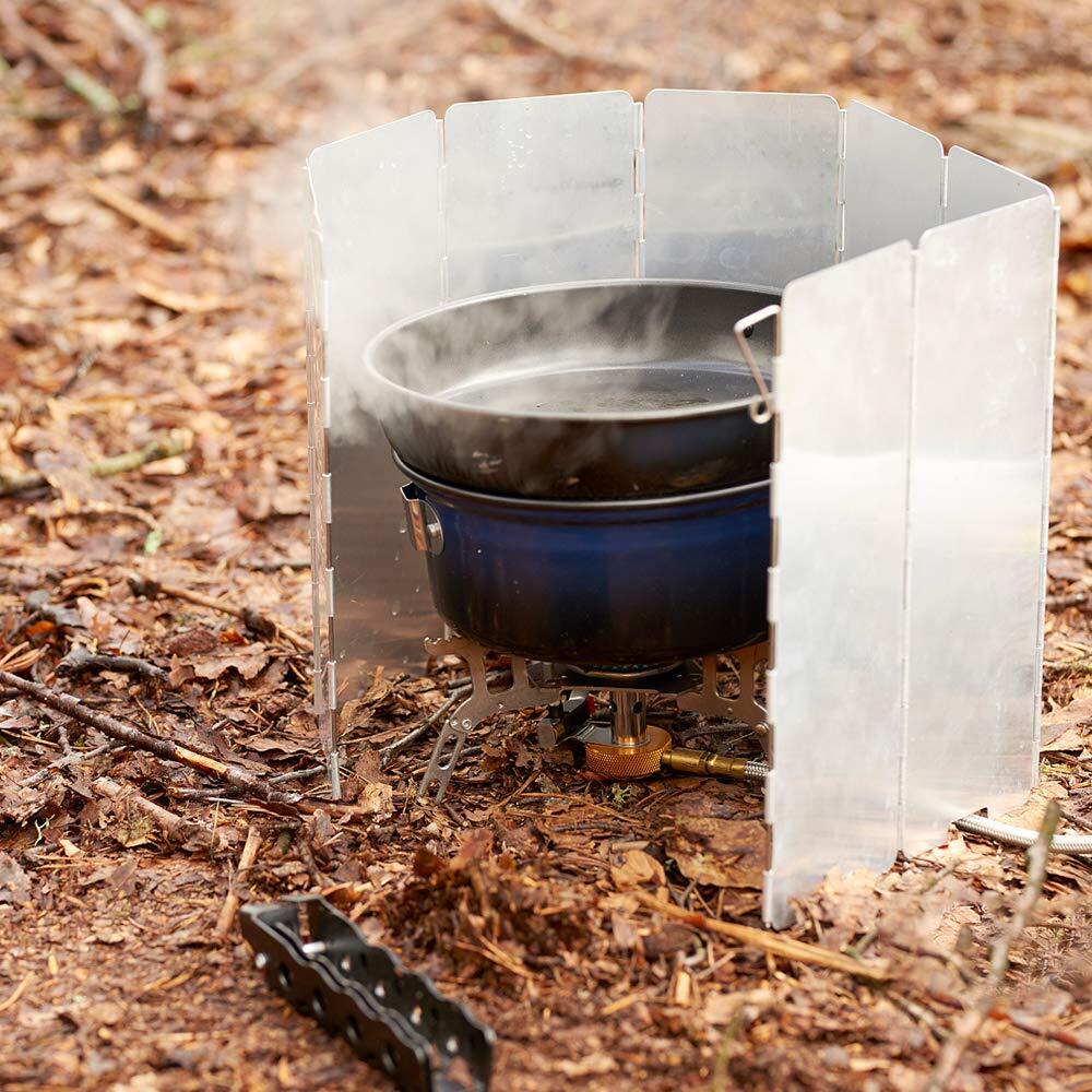 Stove Windshield for Camping Cooker, Folding Windscreen for BBQ & Backpacking