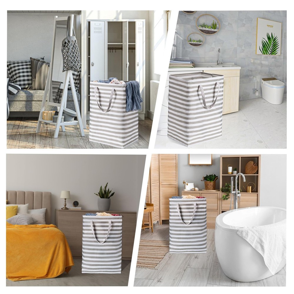 2-Pack Large Laundry Basket,Waterproof Freestanding Laundry Hamper,Collapsibl...