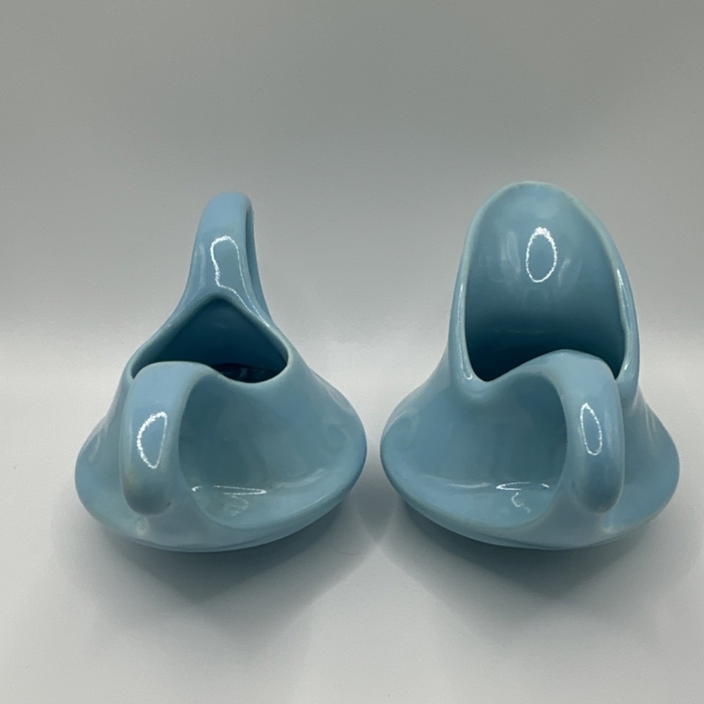 Vintage Art Deco Robin Egg Blue Ceramic Creamer & Sugar Set, 2-Piece