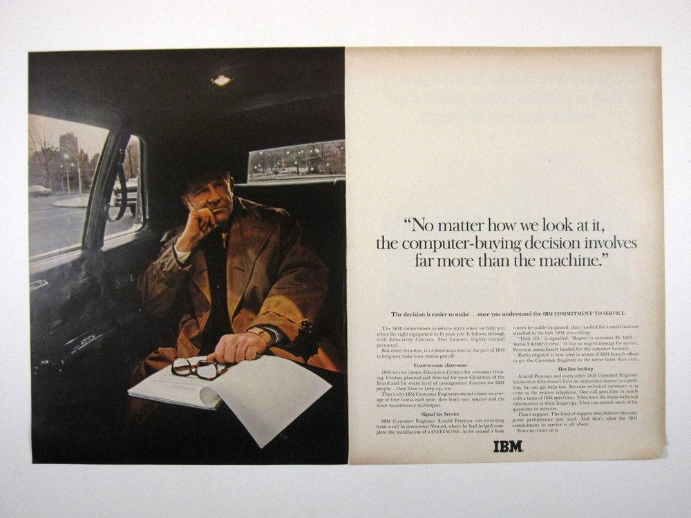 Print Ad IBM Commitment Computer Buying 2 Page Far Beyond Machine 1960s