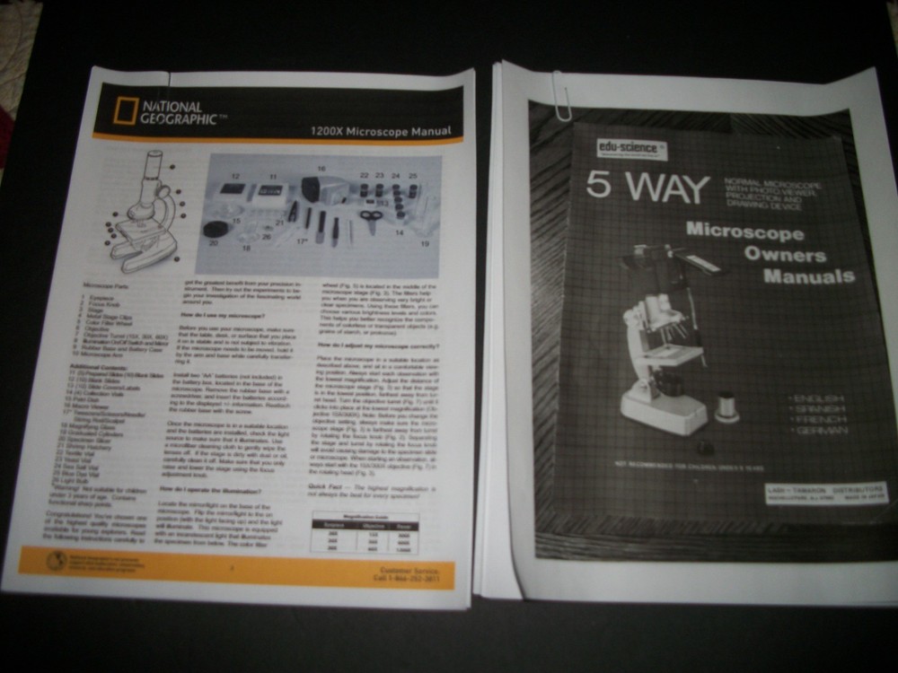 Vintage Edu-Science 5 way Microscope Education Kit