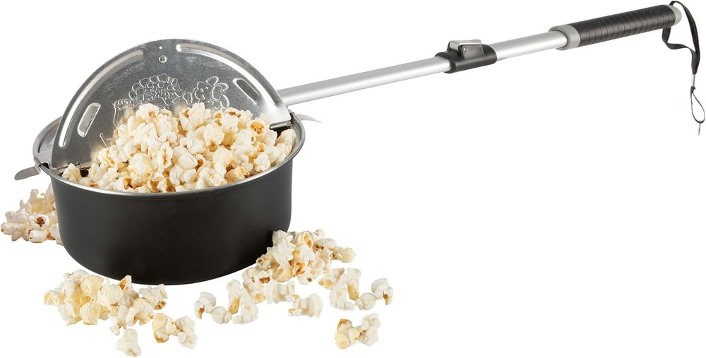 Campfire - Popcorn Machine with Telescopic Handle - (Black)