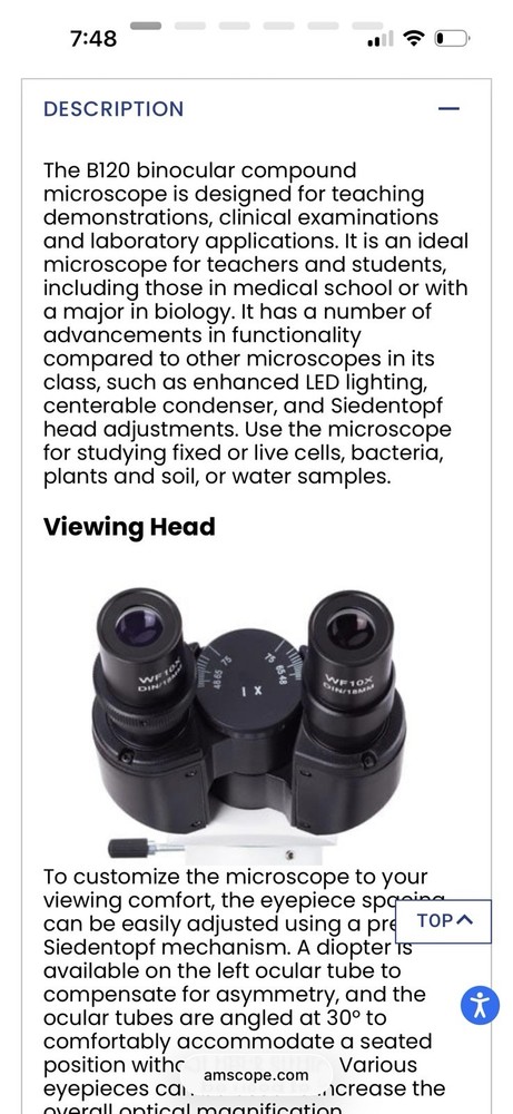 AmScope B120 Binocular Compound Microscope 40X–1000X