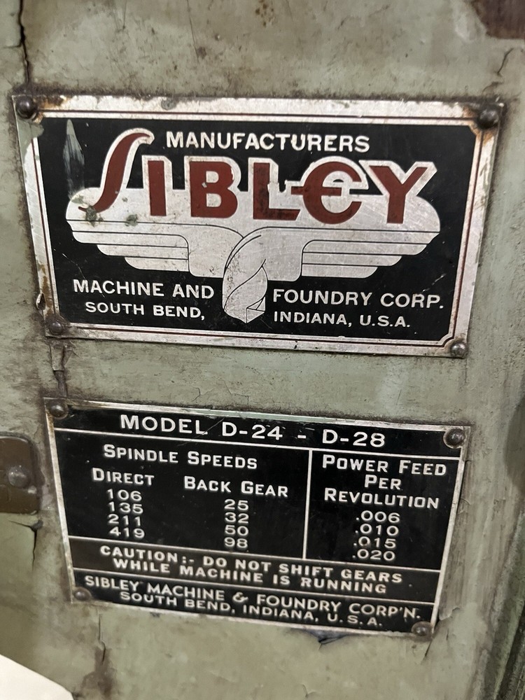 1940s-50s Sibley D24 D28 Drill Press 3 Ph