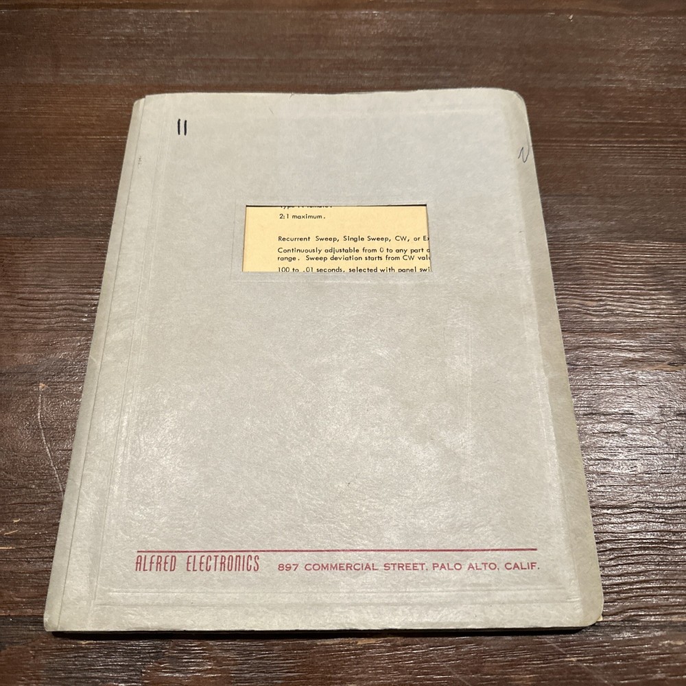 Alfred Electronics Model 623 Mircowave Oscillator Instruction