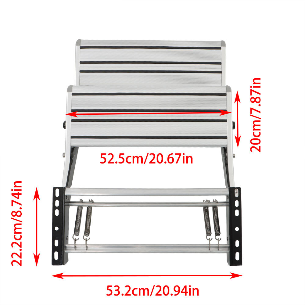 Aluminium Manual Pull Out Retractable Two Step RV Camper Platform Steps Stair