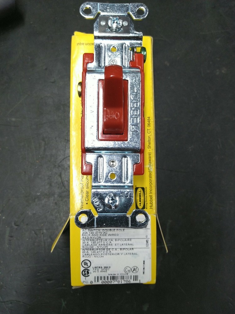 Bryant 4902BRED RED AC Switch 120-277VAC 2-Pole