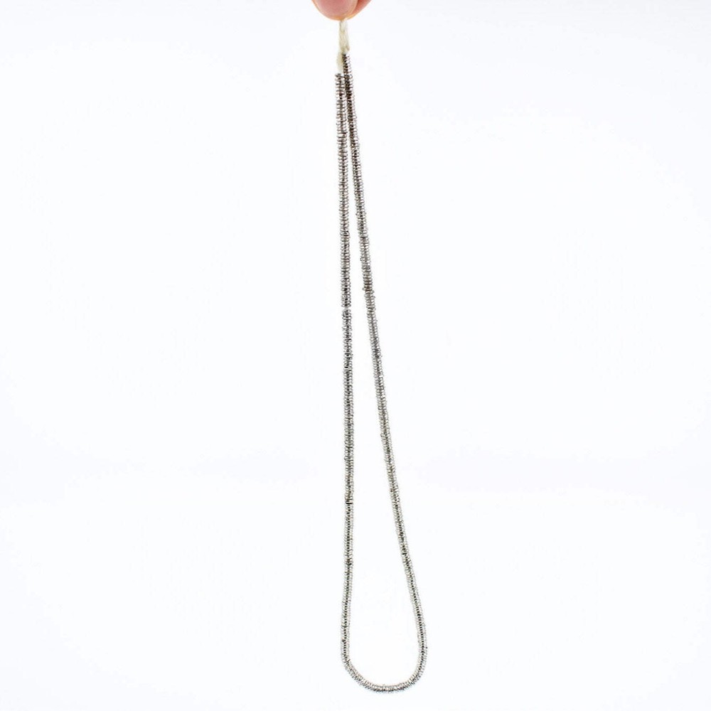 Silver Metal Heishi Beads Ethiopia