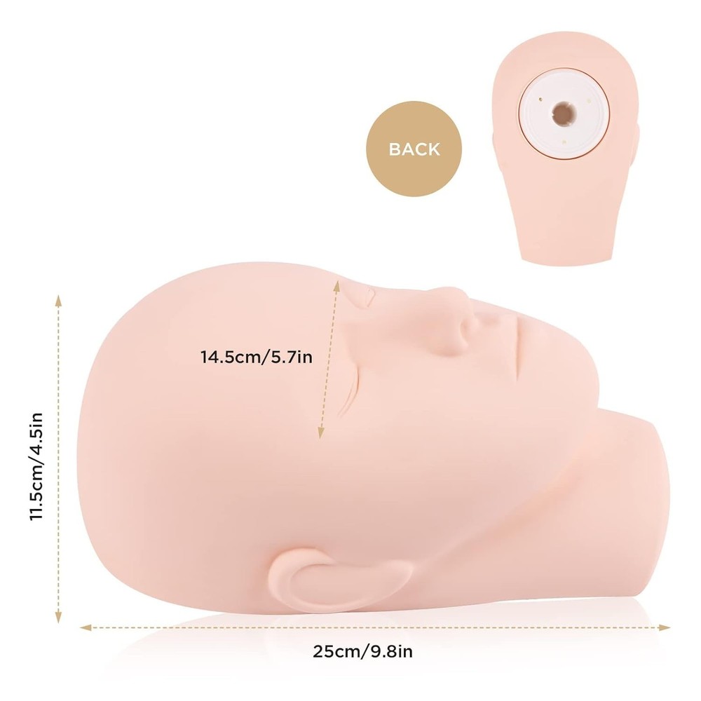 Soft-Touch Rubber Lash Practice Head - Durable & Multi-Use for Makeup Experts