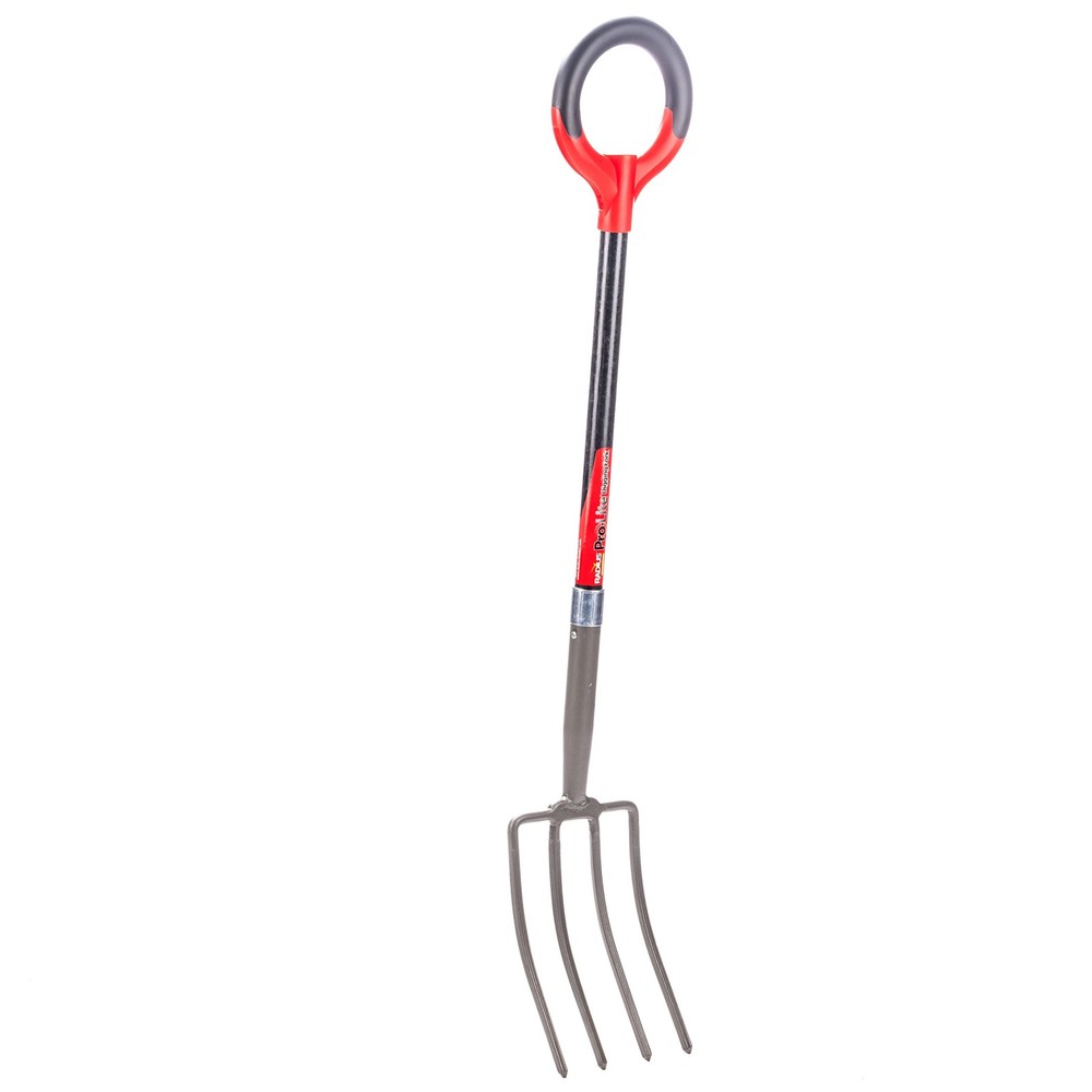 25311 Pro-Lite Ergonomic Carbon Steel Digging Fork, Red