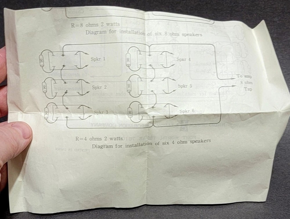 Realistic Hi-Fi Multiple Speaker Switch #40-124 Uninstalled with Instructions