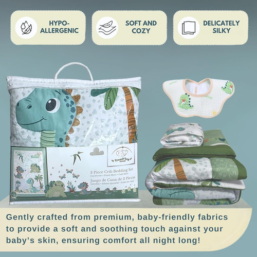 TrenD'lay 4 Piece - Includes Comforter, Fitted sheet, Crib skirt Multi Color