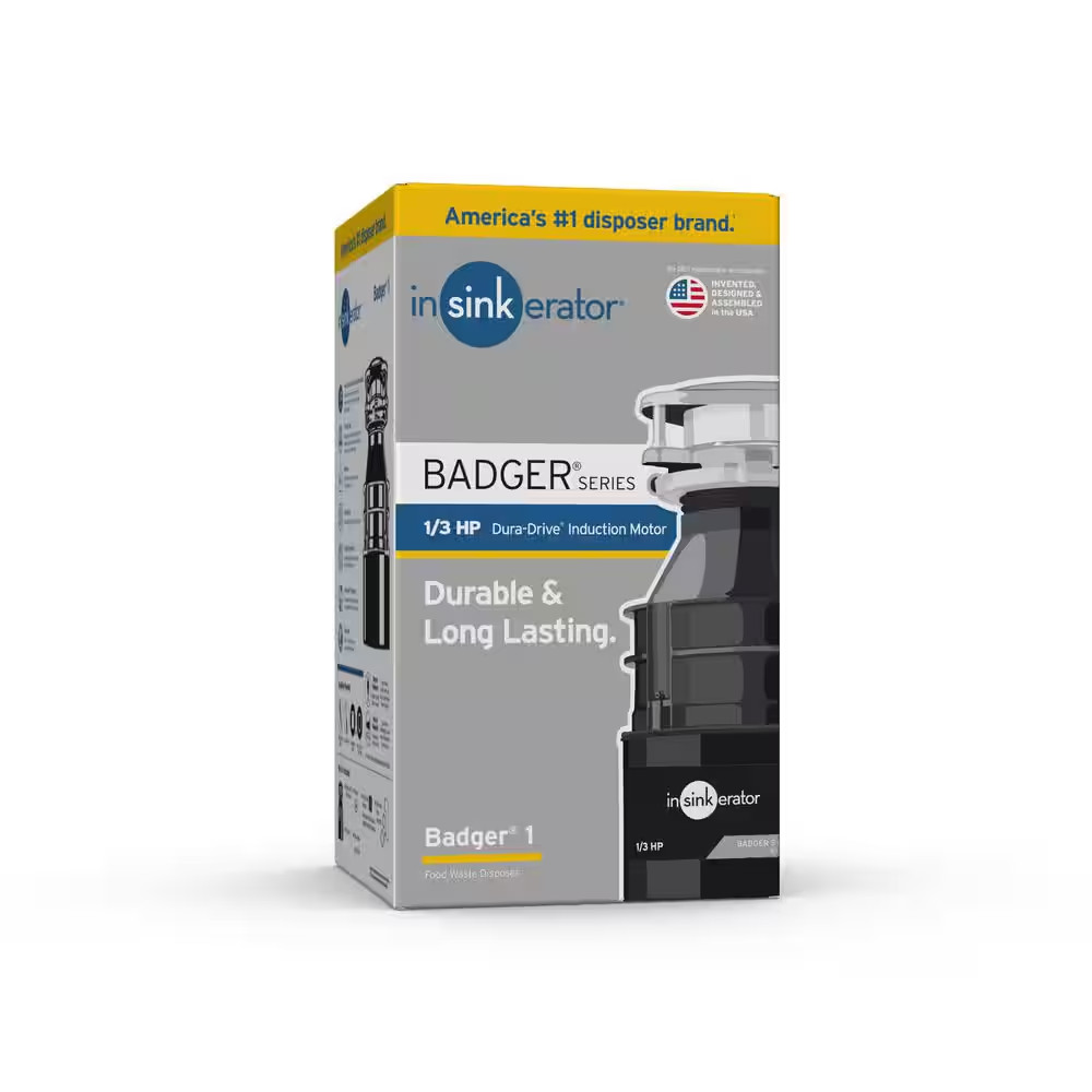Badger 1, 1/3 HP Continuous Feed Kitchen Garbage Disposal, Badger Series