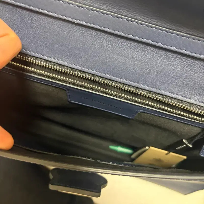 Burberry Leather Briefcase Blue Official