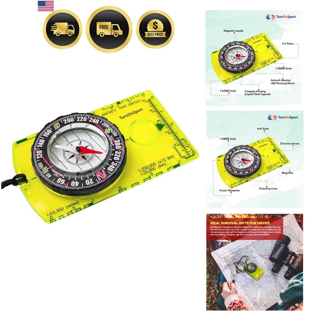 Orienteering Compass - Advanced Scout Compass for Hiking, Camping, and Backpa...