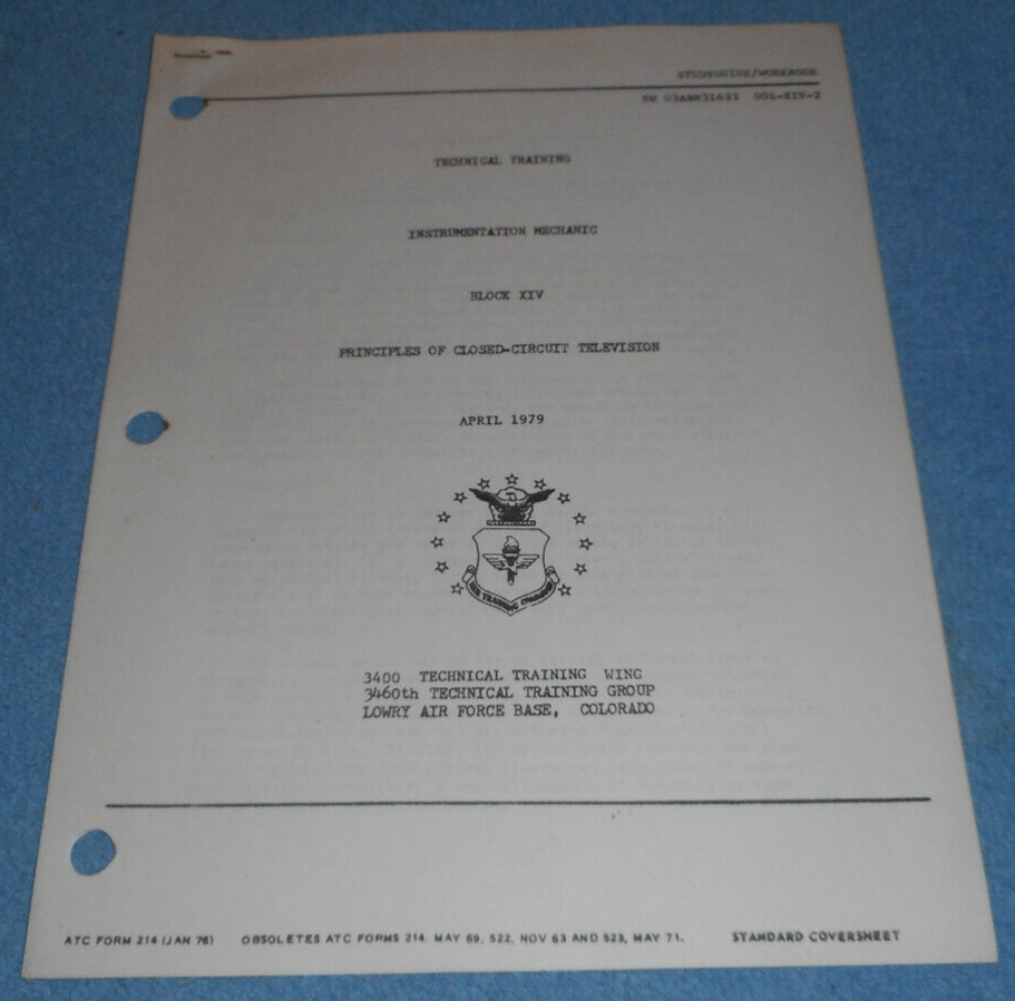 1979 US Air Force Technical Training Study Guide Closed-Circuit Television