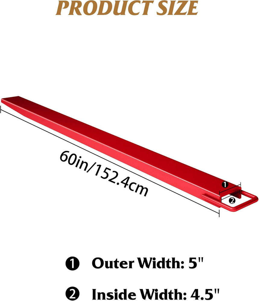 Forklift Extensions, 60 Inch Length 4.5 Inch Width Fork Extensions for Forklifts