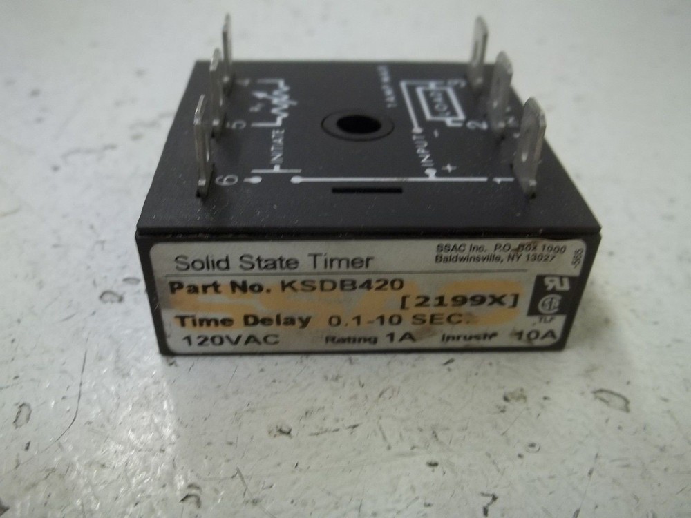 SSAC INC. KSDB420 SOLID STATE TIMER 0.1-10 SEC. 120V NSMP