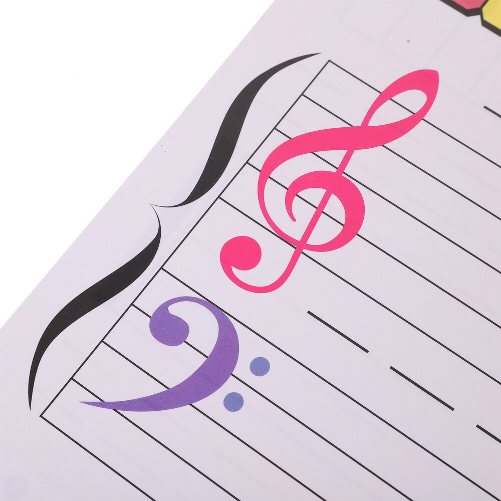 Dry Erase White Board Musical Note Lapboard Reusable Staff Board