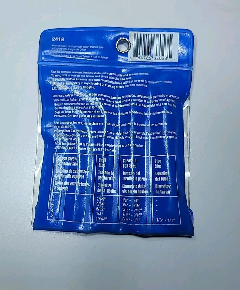 Napa Spiral Screw Extractor Set