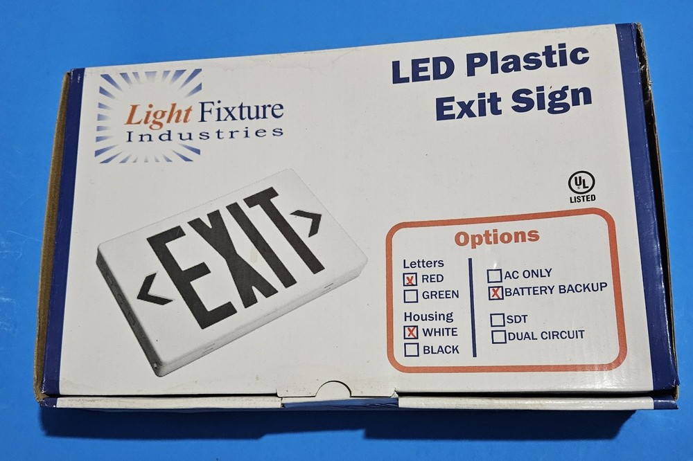 Led Plastic Exit Sign 2 Signs 1 Open Box 2/4/1