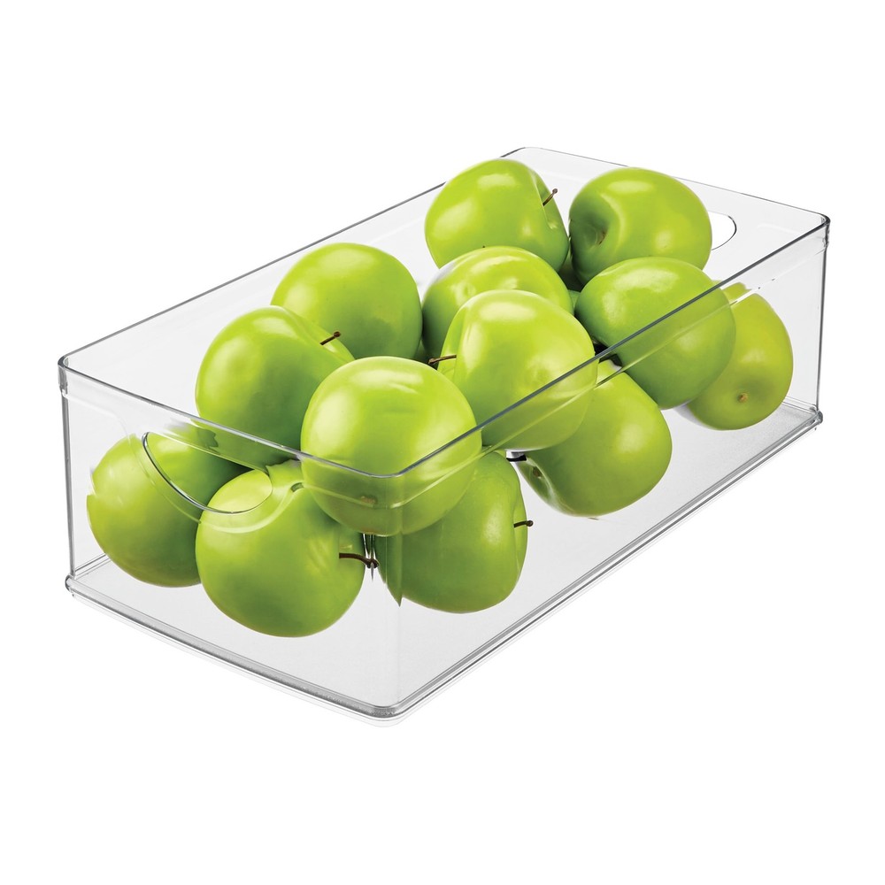 iDesign Stackable Clear Plastic Extra Long Storage Bin, Large,