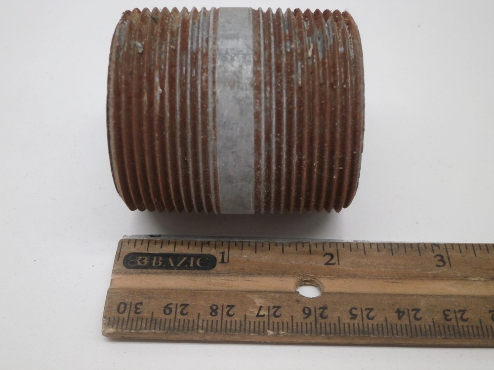 (4-Pack) 1-1/2" NPT x 2" Length Threaded Galvanized Steel Pipe Nipple